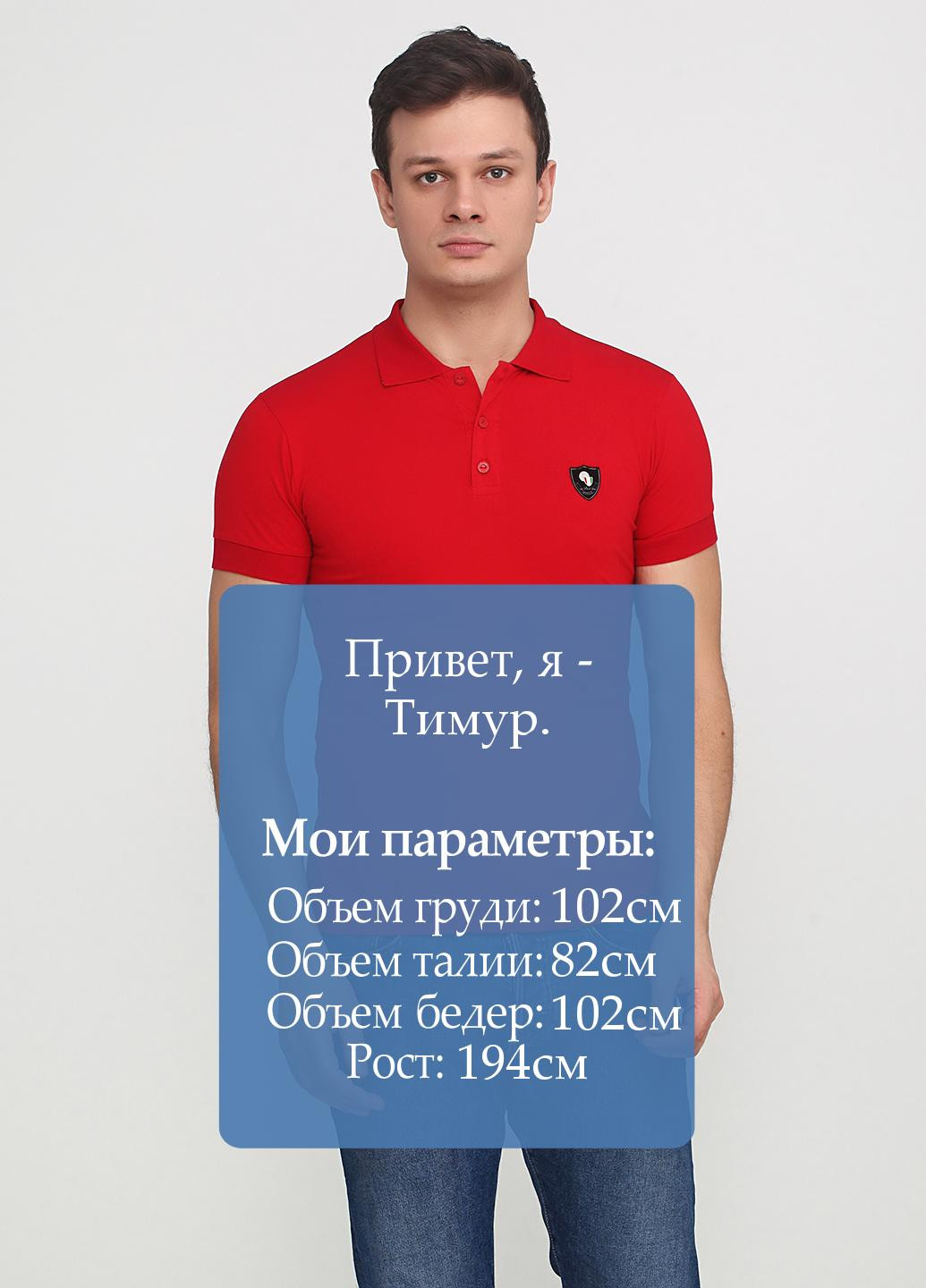 Красная футболка-поло для мужчин EL & KEN однотонная