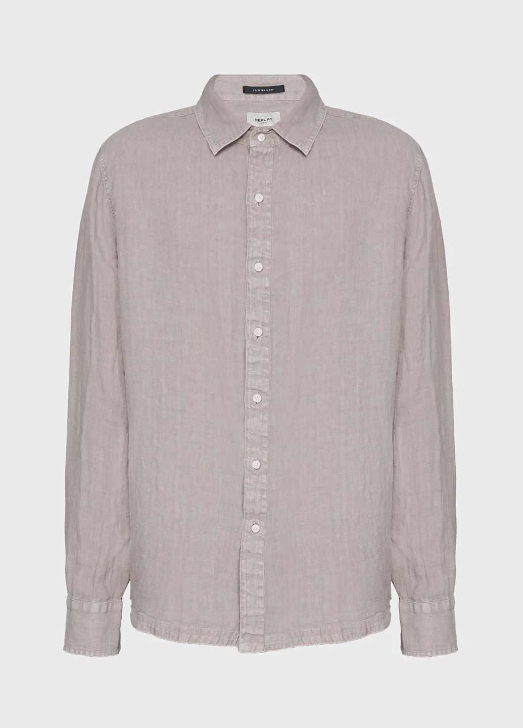 Серая кэжуал рубашка однотонная Replay