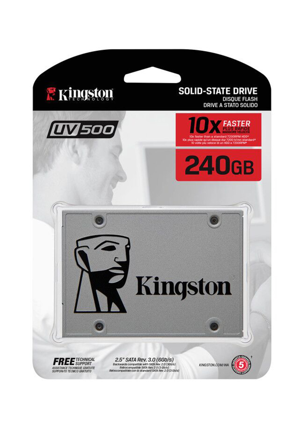 Внутренний SSD UV500 240GB 2.5" SATAIII TLC (SUV500/240G) Kingston внутренний ssd kingston uv500 240gb 2.5" sataiii tlc (suv500/240g) (133776691)