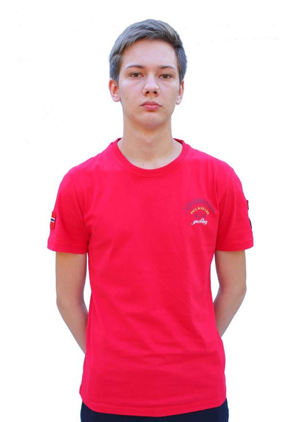 Темно-красная футболка мужская с коротким рукавом Paul & Shark
