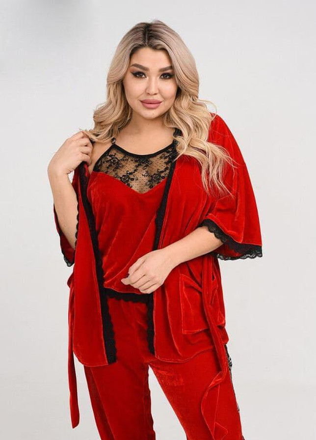 Темно-красная женский костюм красного цвета р.50/52 322865 New Trend