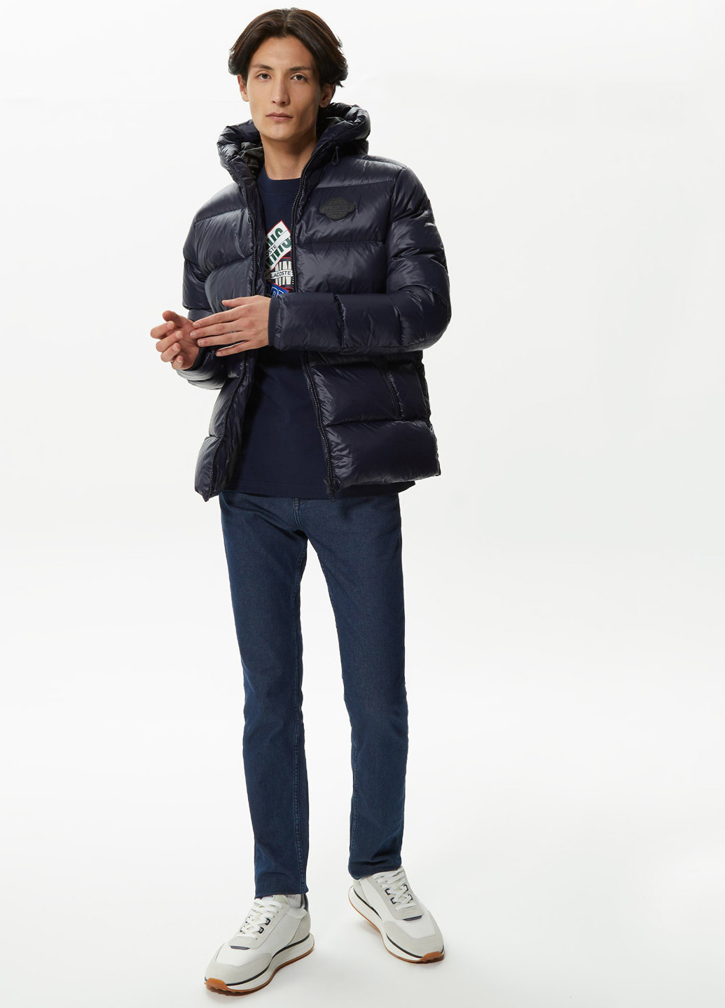 Темно-синя демісезонна куртка Lacoste