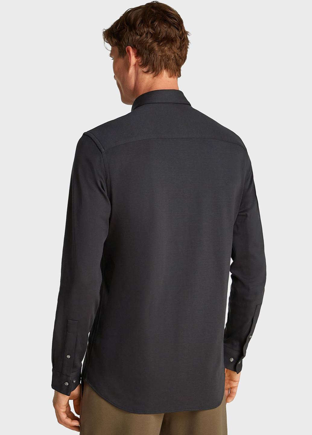 Черная классическая, кэжуал рубашка однотонная Calvin Klein