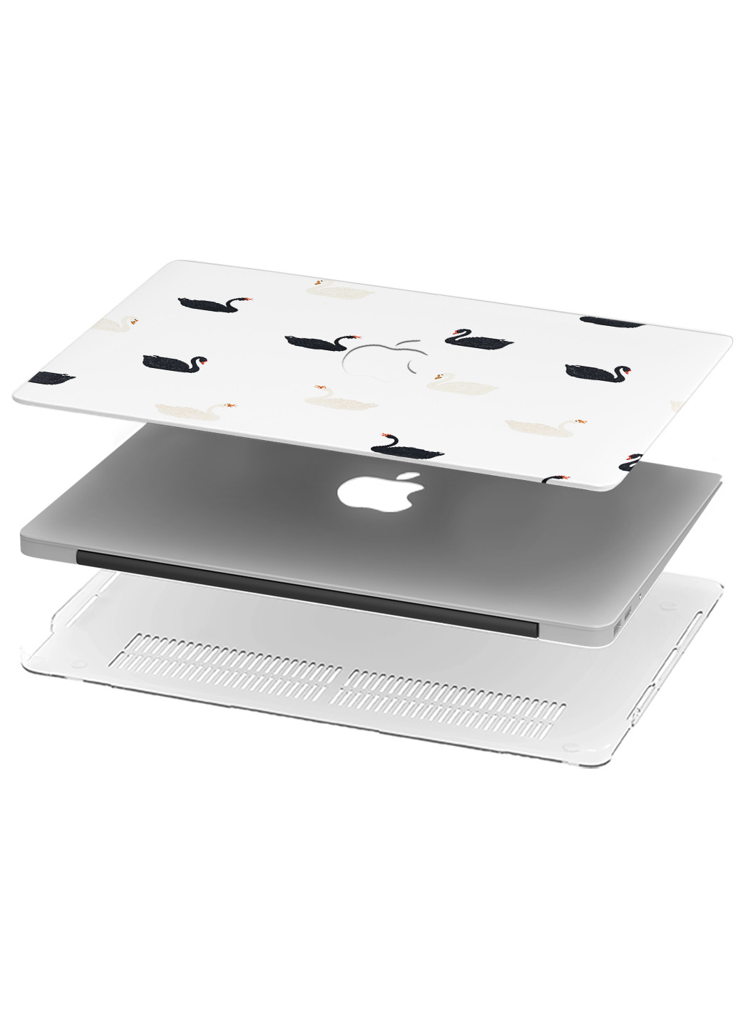 Чехол пластиковый для Apple MacBook Pro 13 A1278 Паттерн Гуси (Pattern) (6347-2778) MobiPrint (219125852)