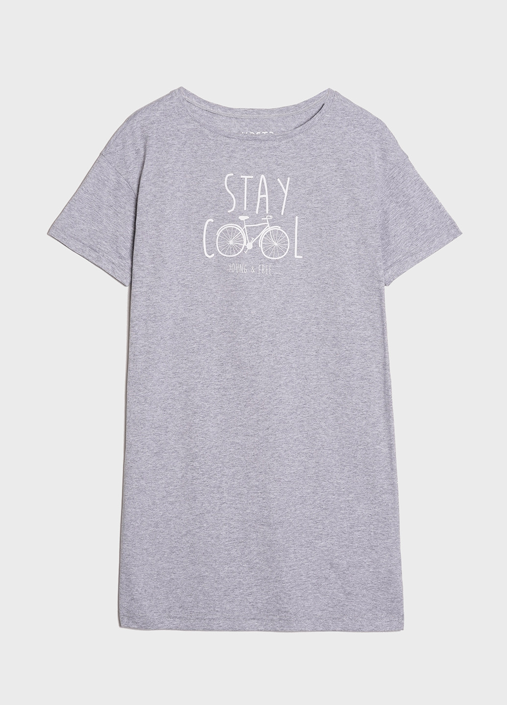 Сіра домашній футболка-сукня, сіра stay cool сукня-футболка KASTA design з написами