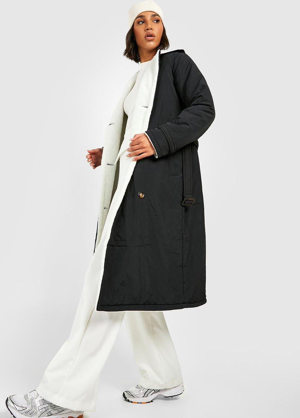 Черная демисезонная куртка куртка-пальто Boohoo