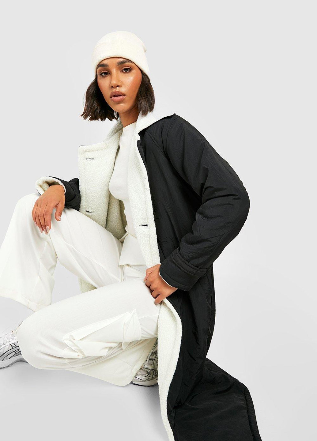 Черная демисезонная куртка куртка-пальто Boohoo