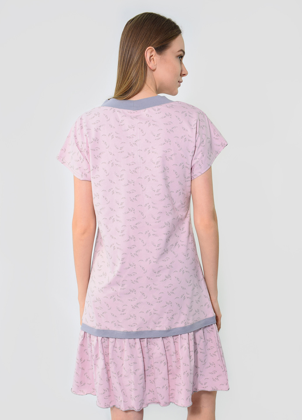 Ночная рубашка NEL рисунок светло-розовая домашняя