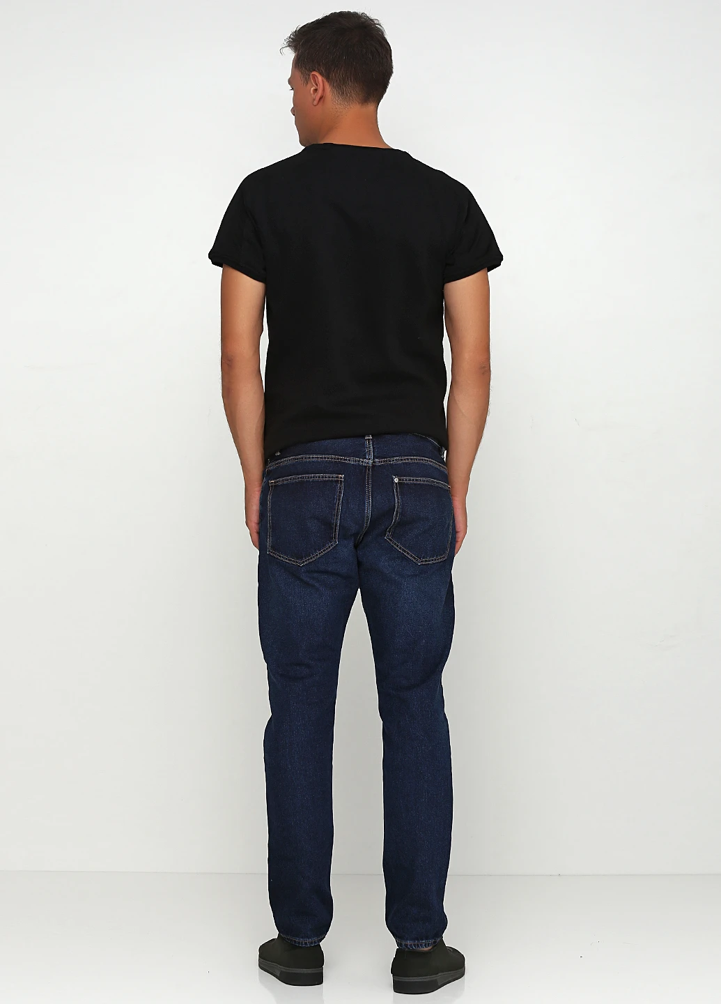 Темно-синие демисезонные слим джинсы slim regular H&M