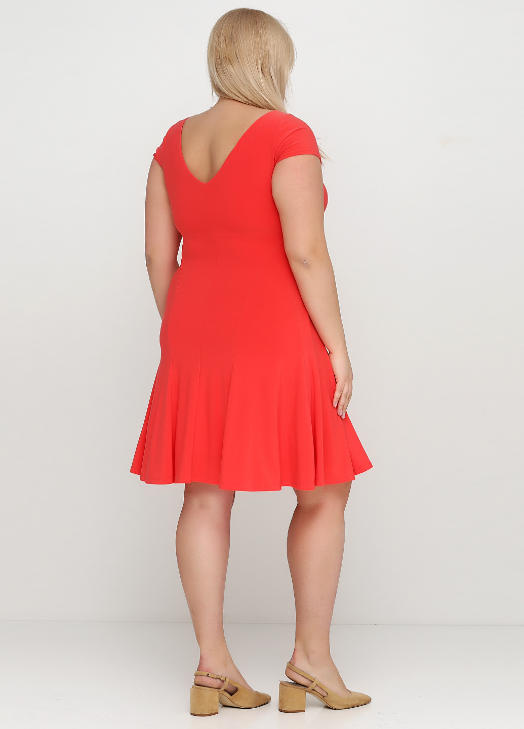 Коралловое кэжуал платье Ralph Lauren однотонное
