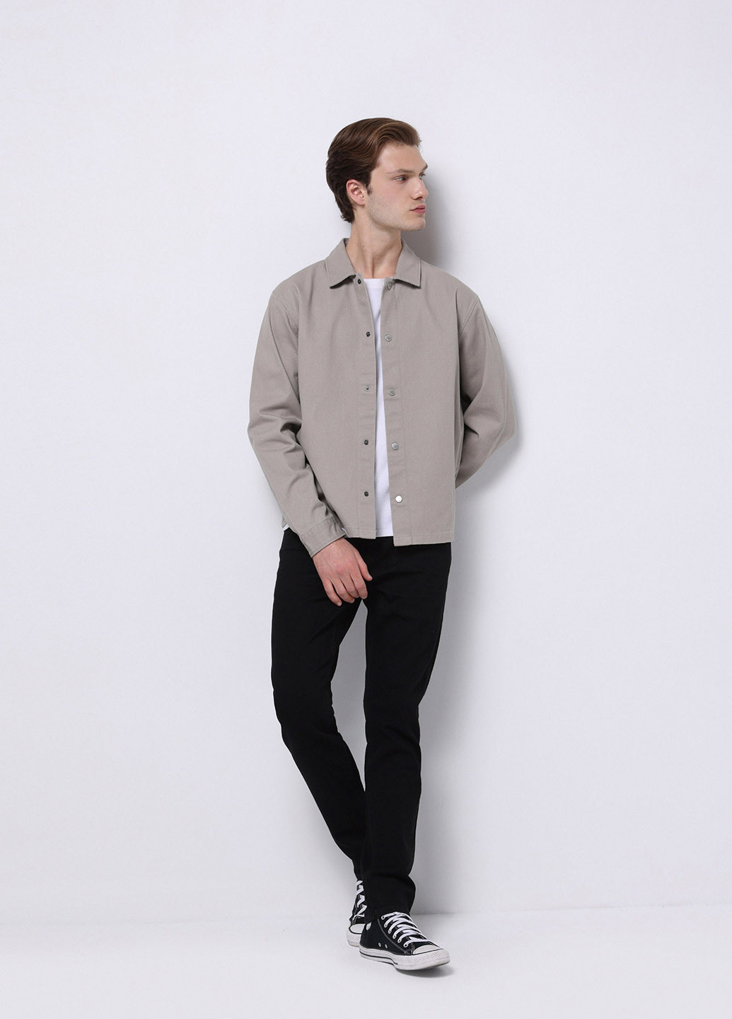 Бежевая кэжуал рубашка однотонная Colin's