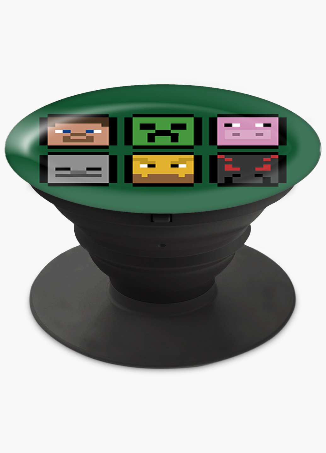 Попсокет (Popsockets) тримач для смартфону Майнкрафт (Minecraft) (8754-1173) Чорний MobiPrint (216748283)