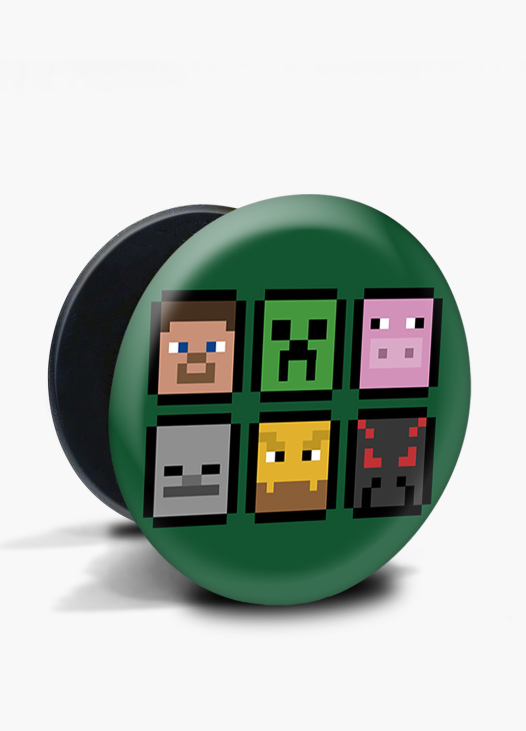 Попсокет (Popsockets) тримач для смартфону Майнкрафт (Minecraft) (8754-1173) Чорний MobiPrint (216748283)