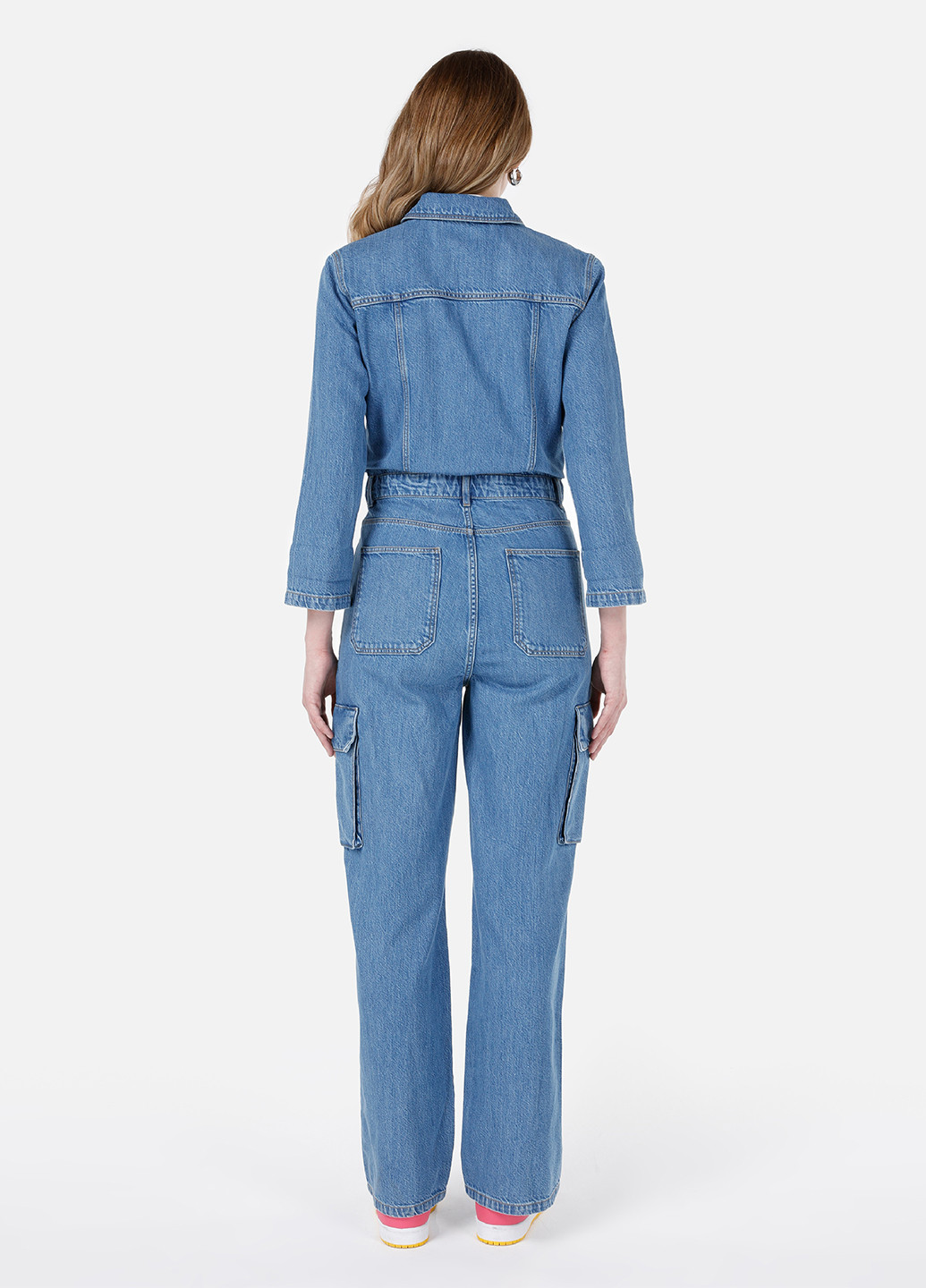 Комбинезон Colin's комбинезон-брюки однотонный голубой кэжуал, денил полиэстер