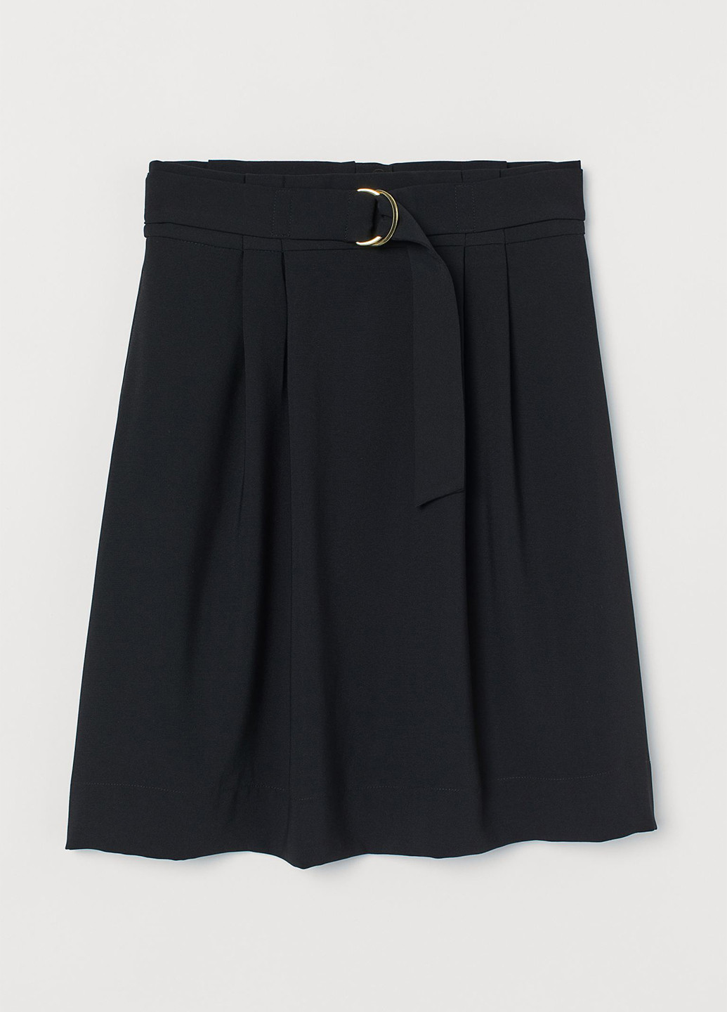 Черная офисная однотонная юбка H&M клешированная