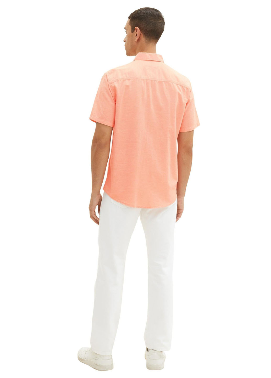 Персиковая кэжуал рубашка однотонная Tom Tailor