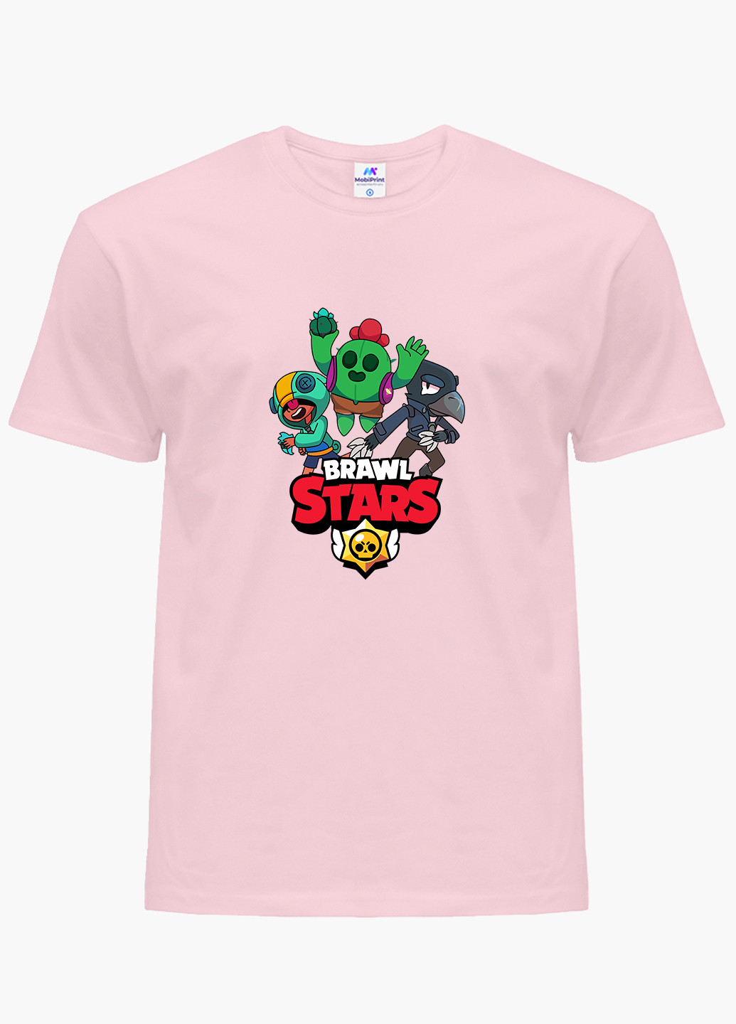 Розовая демисезонная футболка детская бравл старс (brawl stars)(9224-1021) MobiPrint