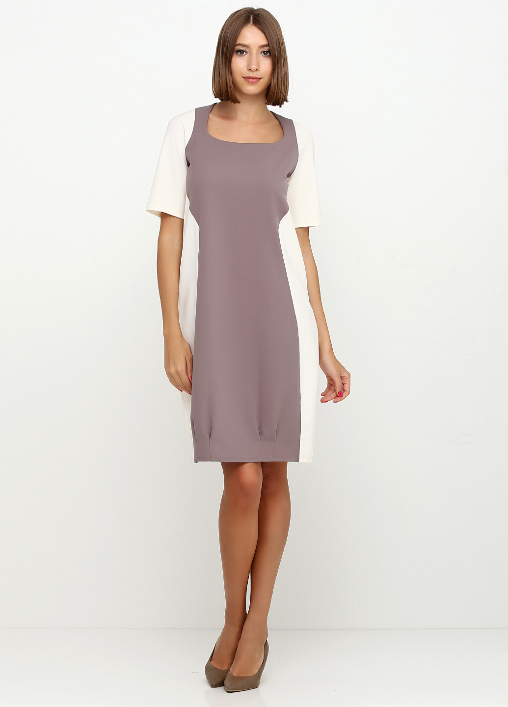 Комбинированное кэжуал платье Oblique однотонное