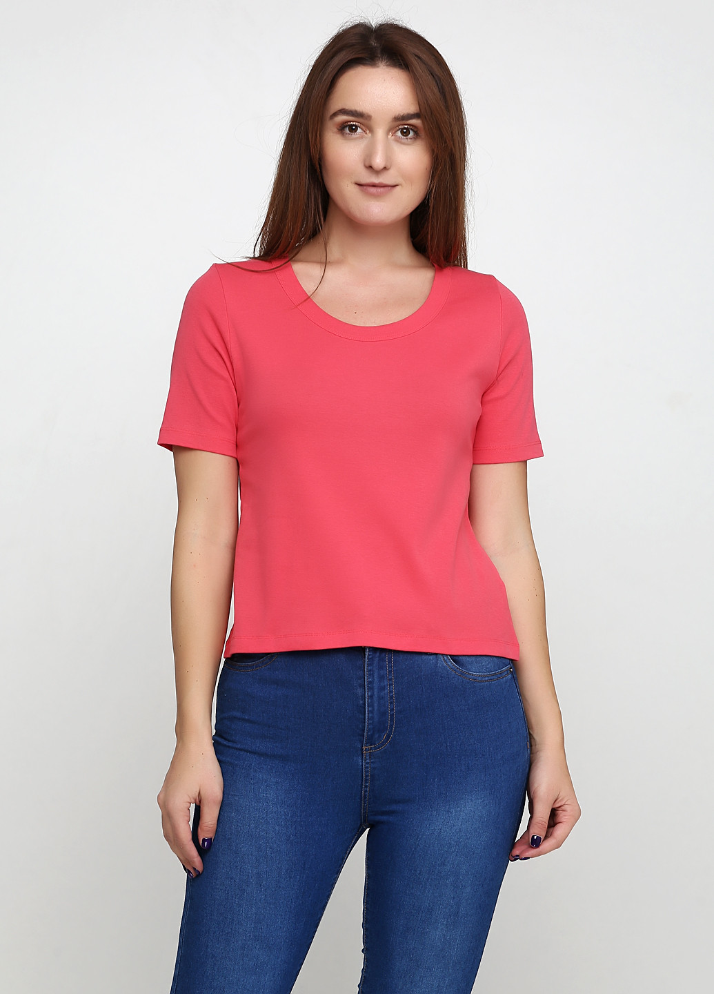 Розовая летняя футболка Cassis