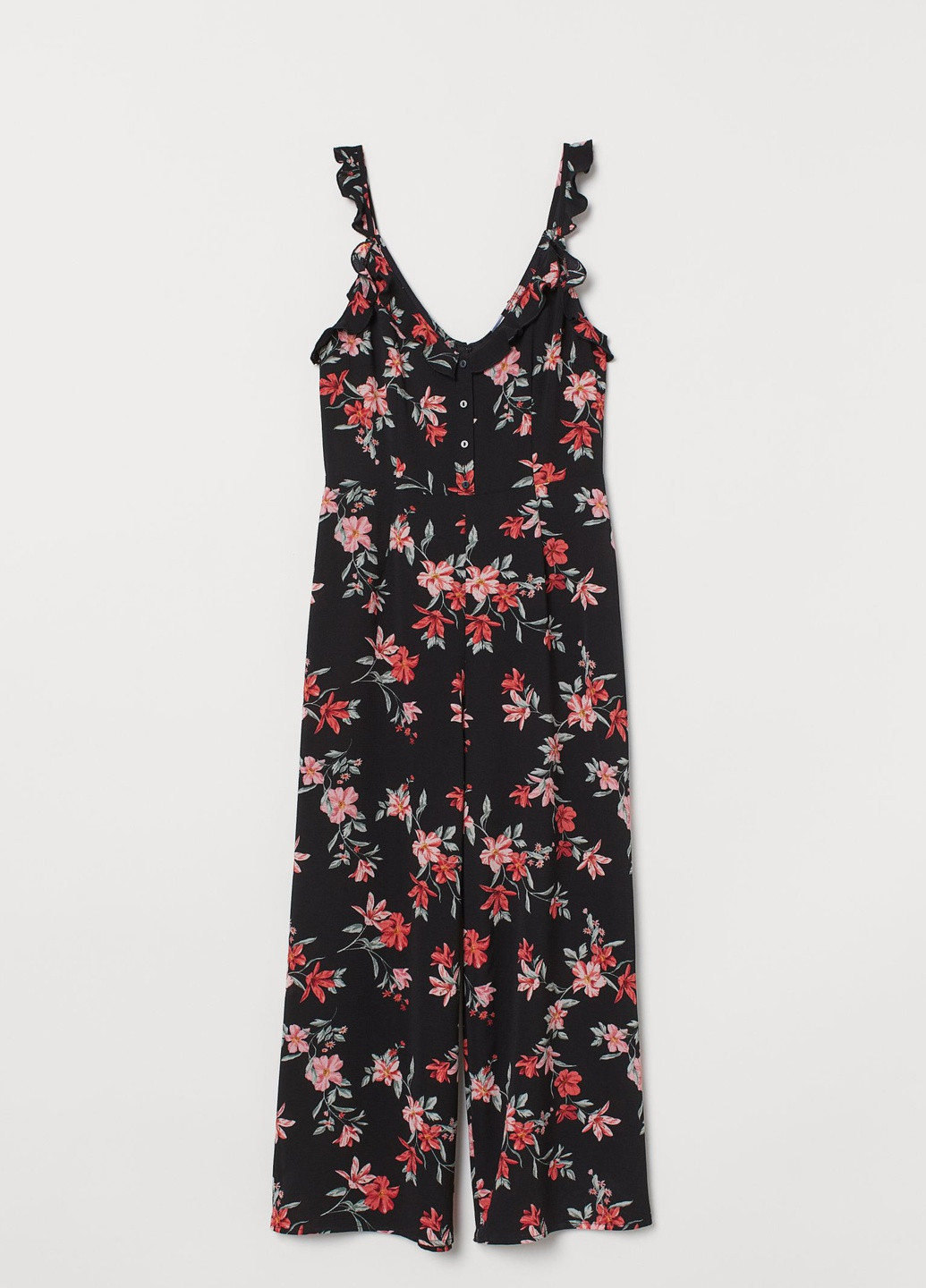 Комбинезон H&M однотонный чёрный кэжуал