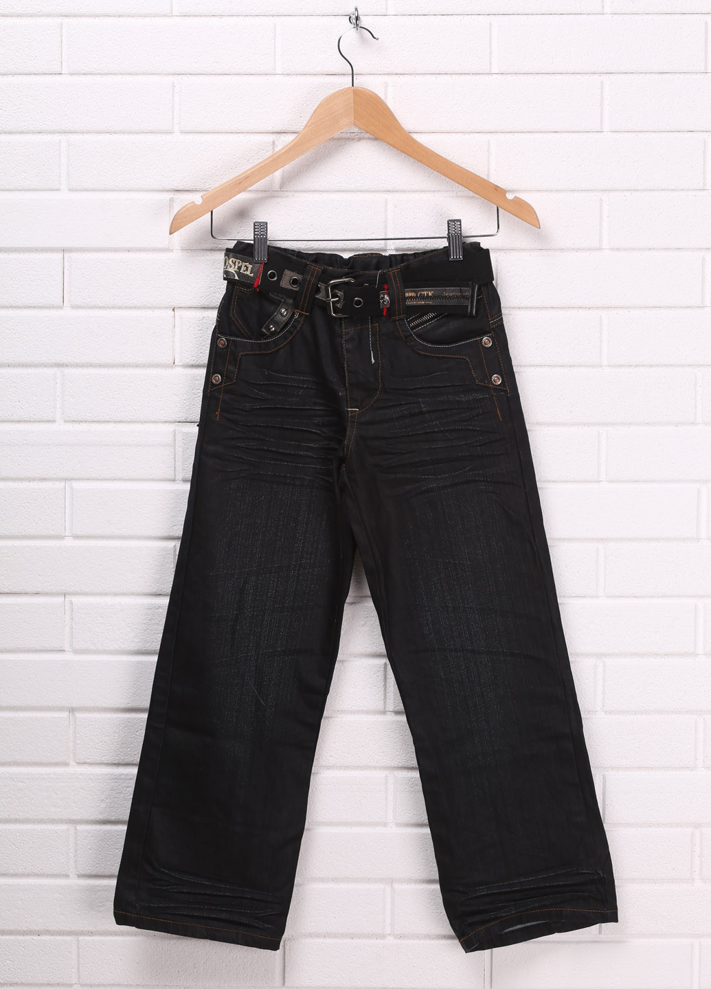 Черные демисезонные со средней талией, прямые джинсы CTK