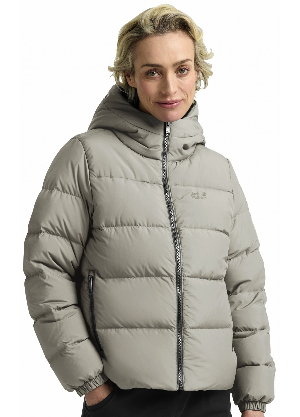 Сіро-зелений зимній Пуховик Jack Wolfskin