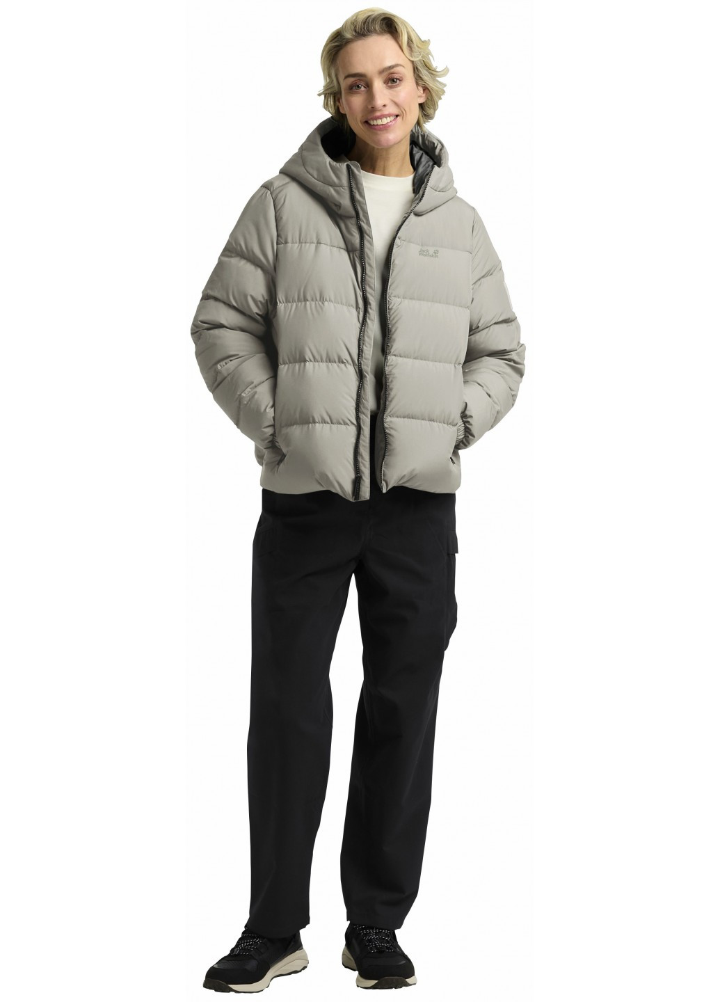 Сіро-зелений зимній Пуховик Jack Wolfskin