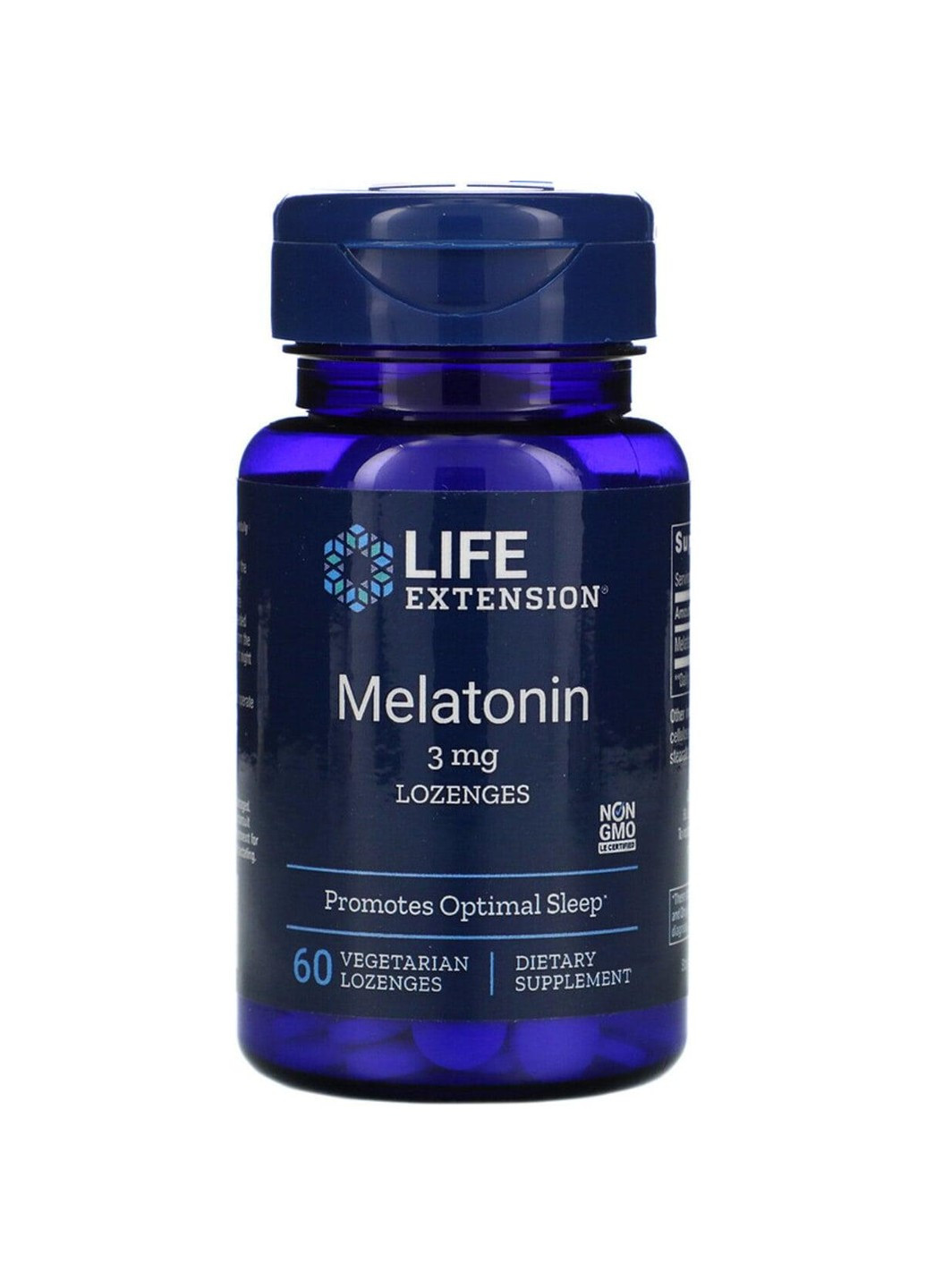 Мелатонин, Melatonin,, 3 мг, 60 вегетарианских леденцов Life Extension (255408195)