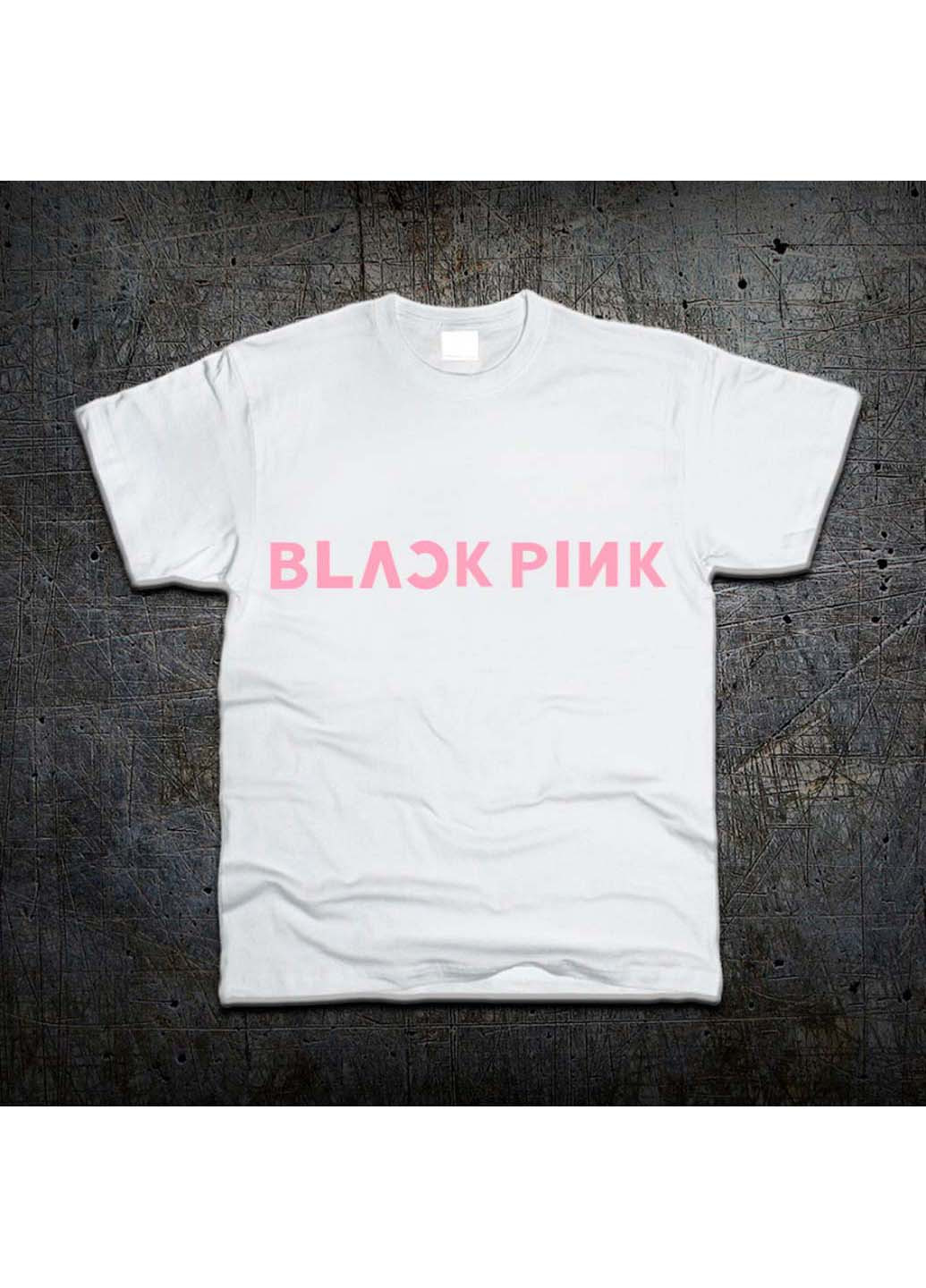 Біла футболка Fruit of the Loom Лого Black Pink K-POP