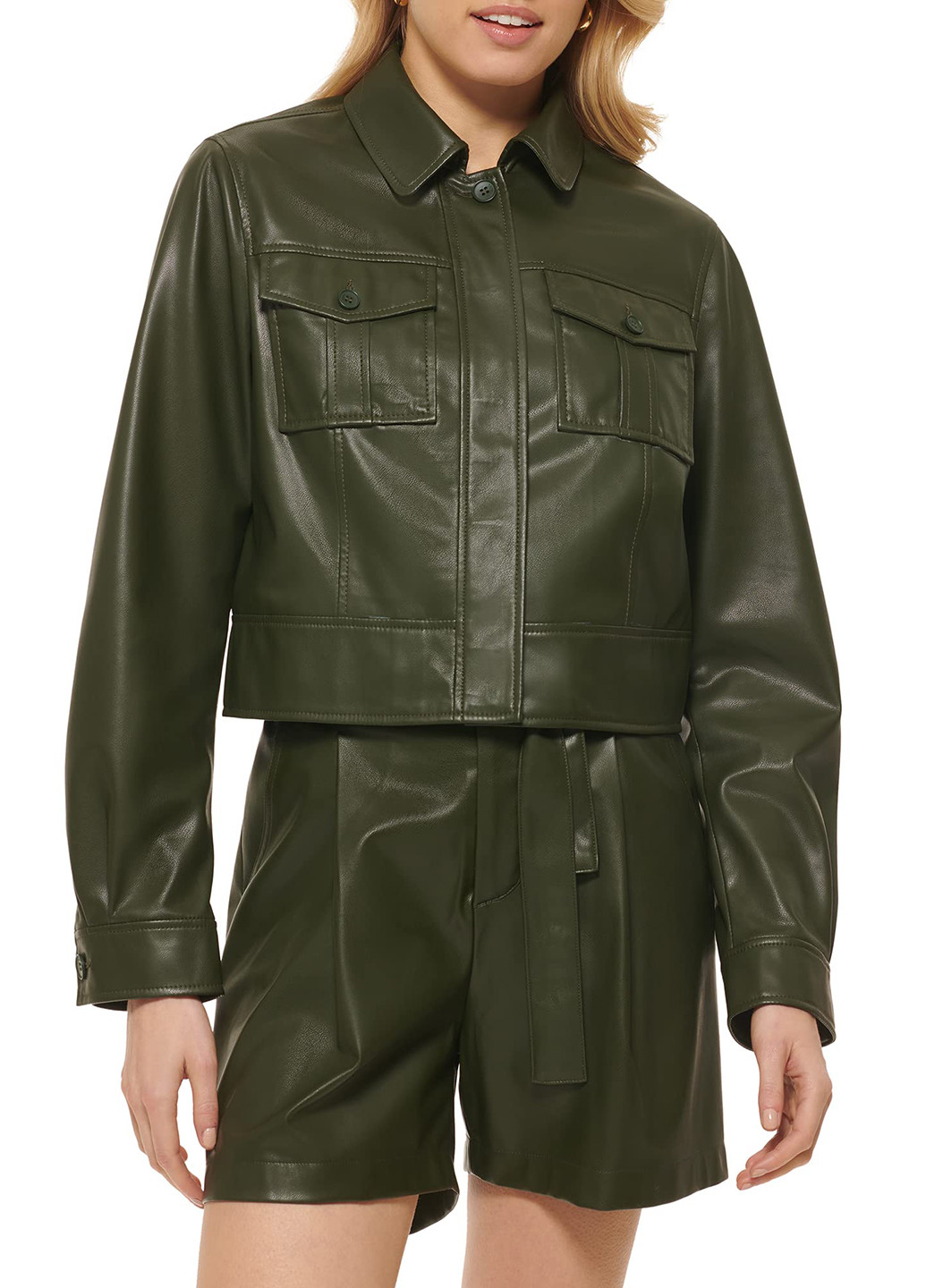 Темно-зелена демісезонна куртка DKNY