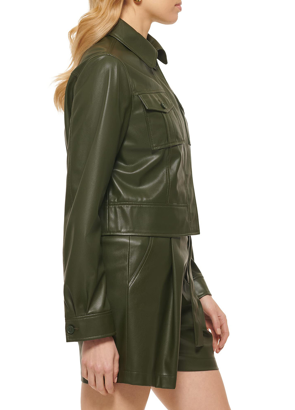 Темно-зелена демісезонна куртка DKNY