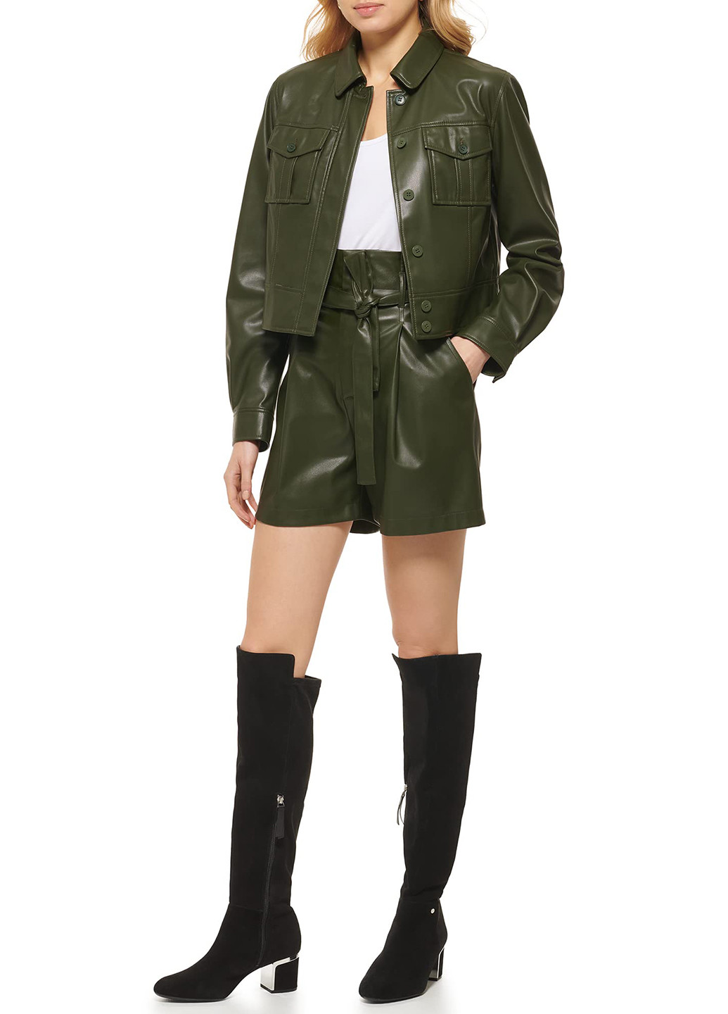 Темно-зелена демісезонна куртка DKNY