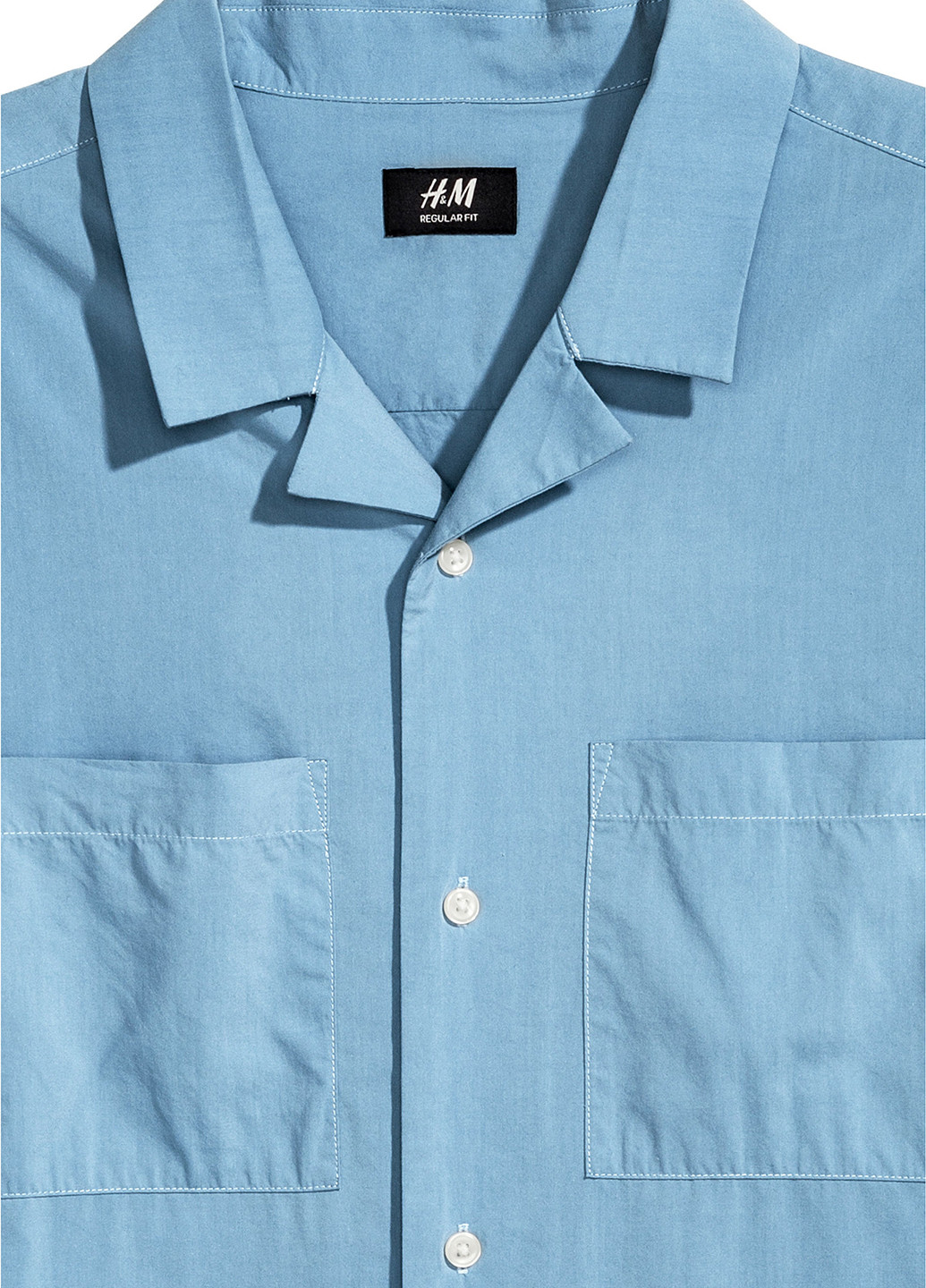 Темно-голубой кэжуал рубашка однотонная H&M