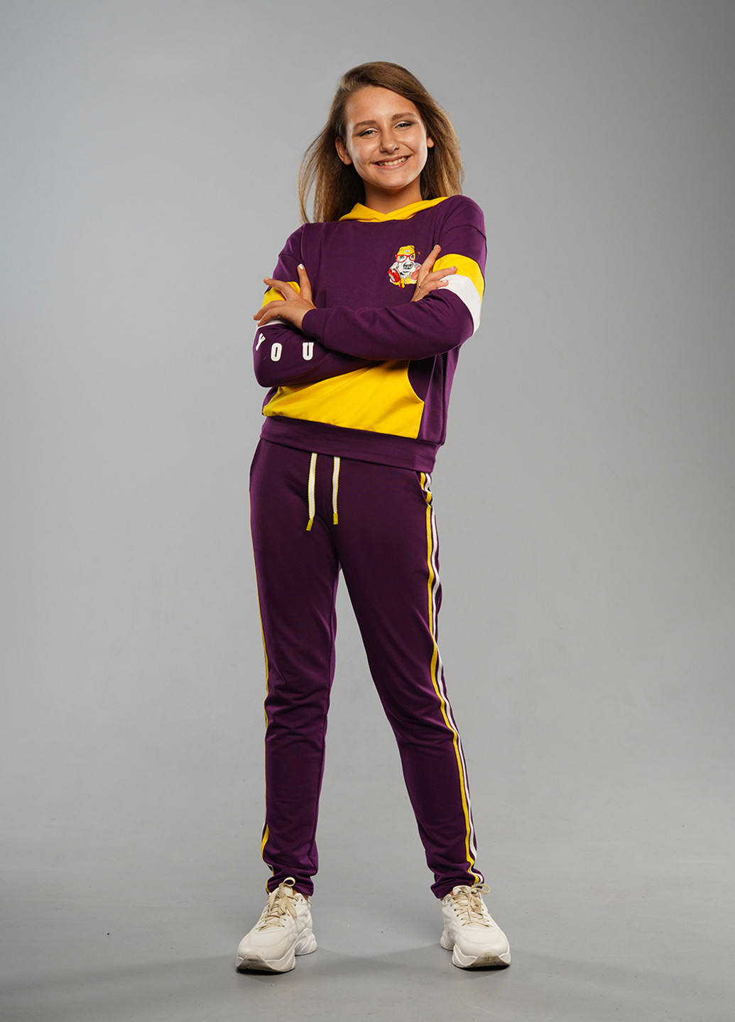Фіолетовий демісезонний спортивний костюм з малюнком Sinthia (192445494)