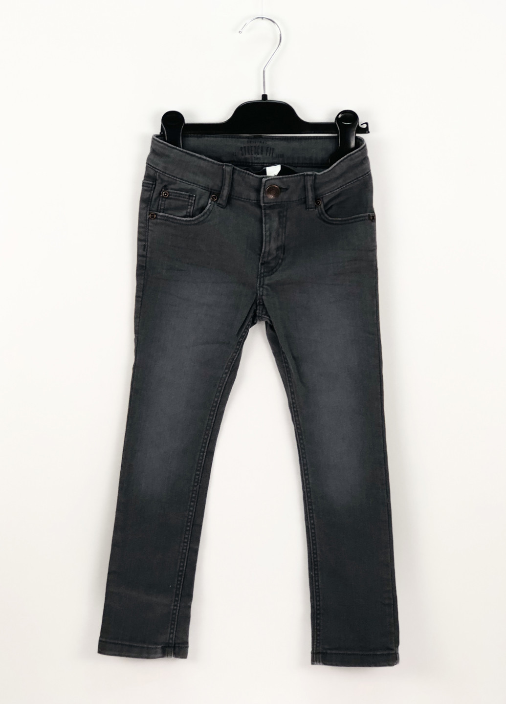Джинси H&M прямі однотонні сірі джинсові бавовна