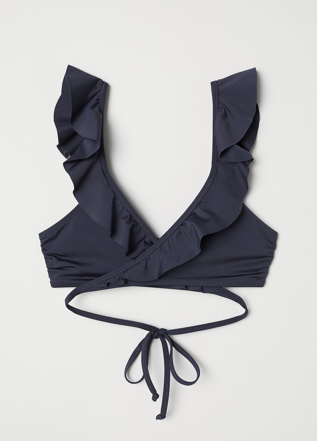 Купальный лиф H&M бикини серо-синий пляжный полиамид