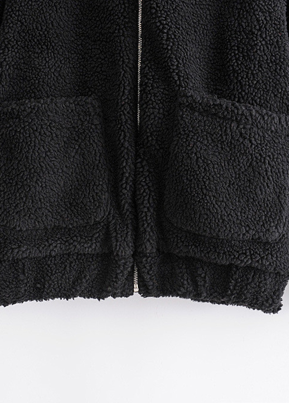 Черная демисезонная куртка женская из искусственного меха furry, черный Berni Fashion 55596
