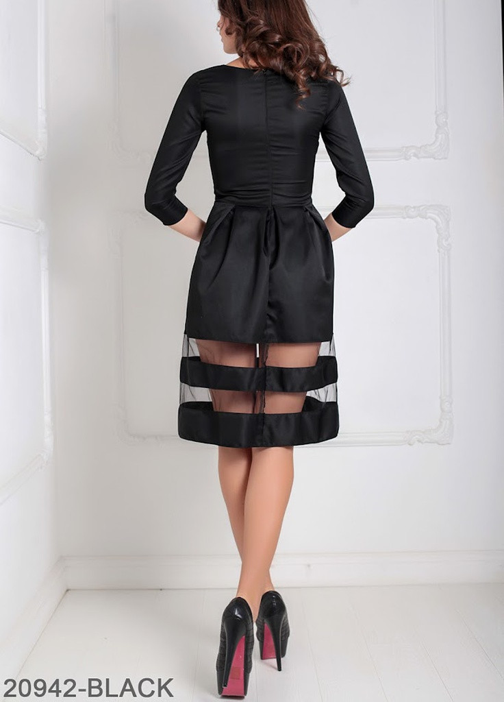 Черное кэжуал женское платье подіум tionna черный Podium однотонное