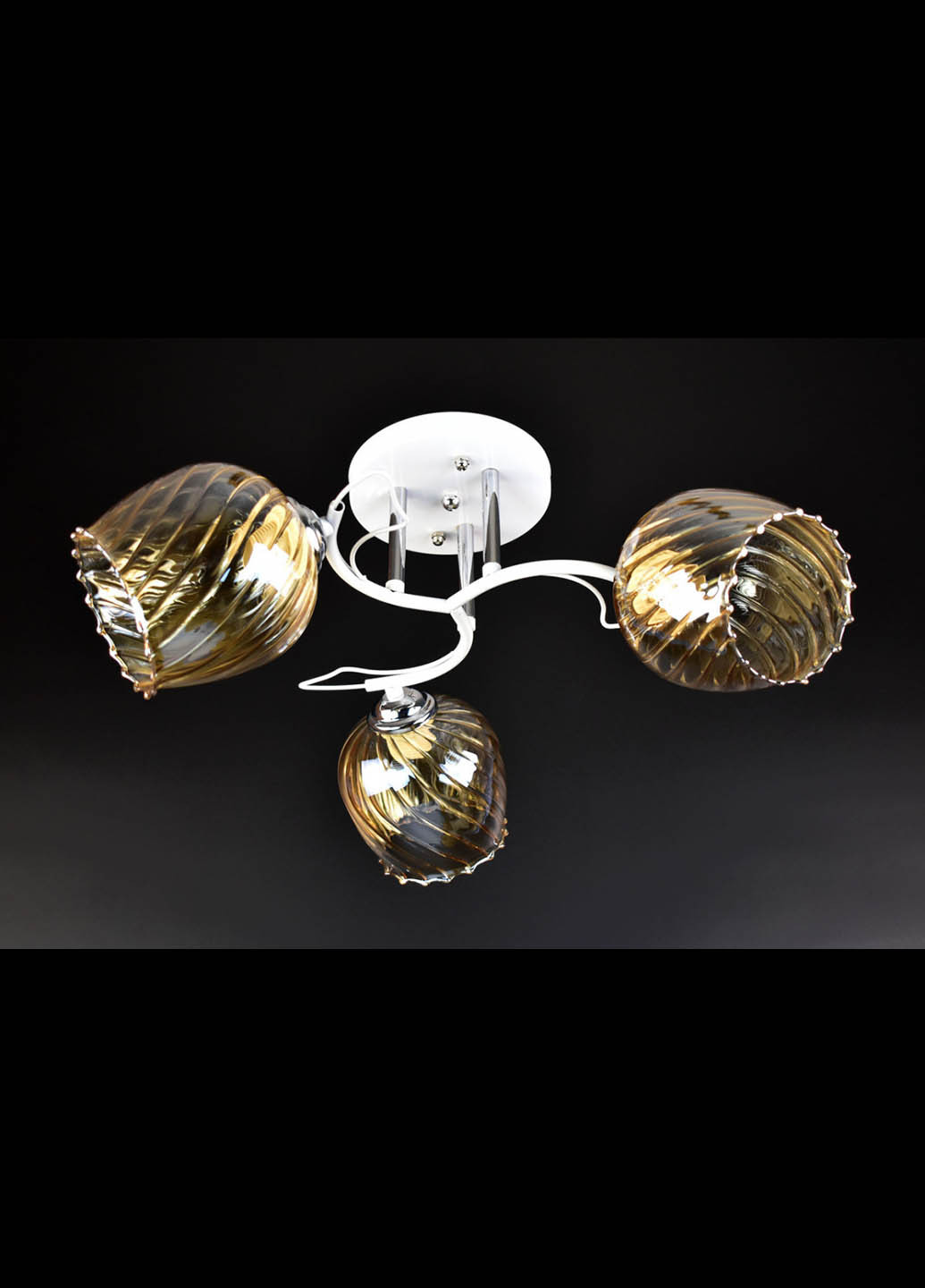 Люстра потолочная на 3 лампочки 7367C/3-wh Белый 23х50х50 см. Handmade (234537734)