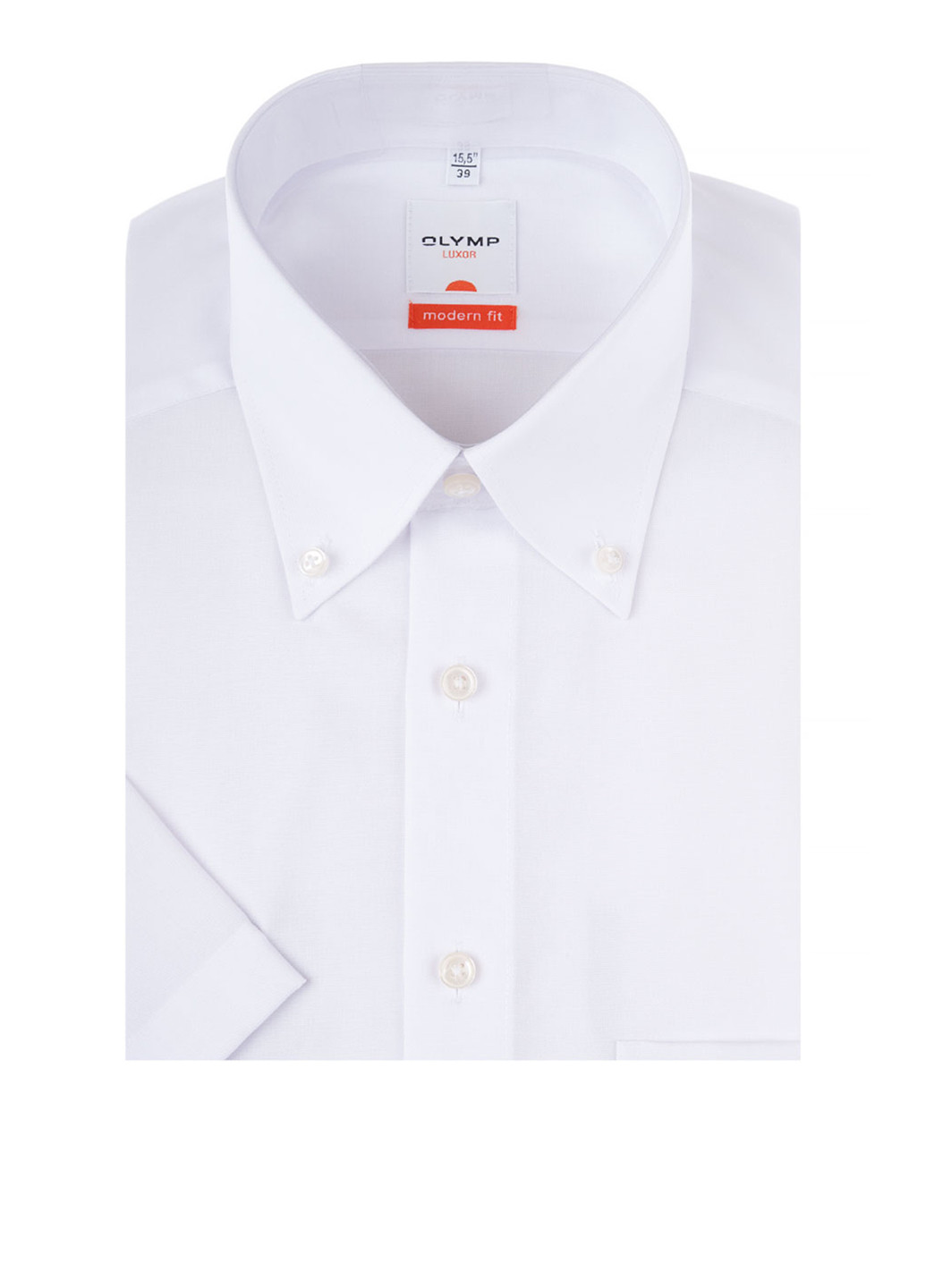 Белая классическая рубашка Olymp с коротким рукавом