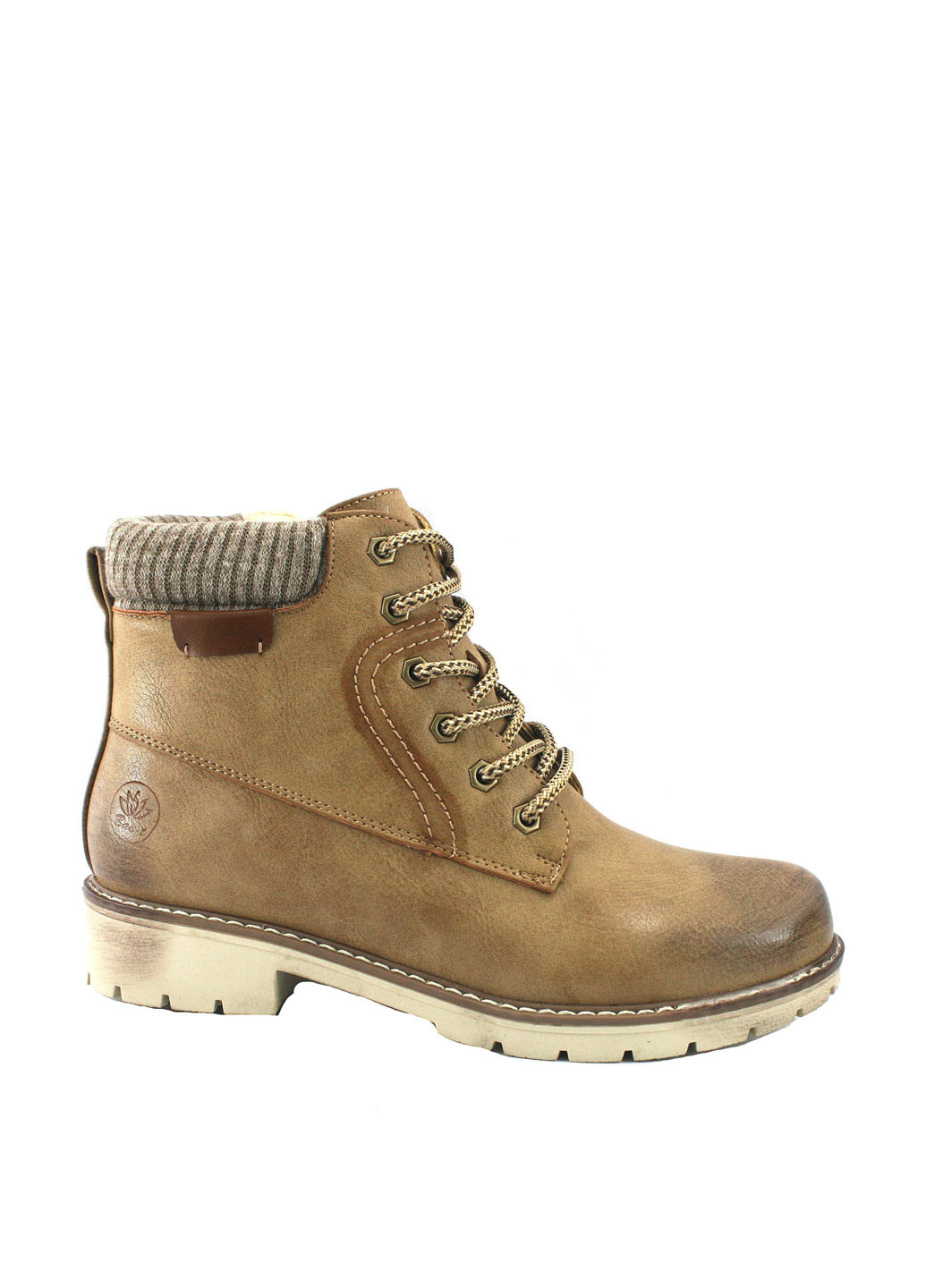 Зимние ботинки тимберленды No Brand с потертостями, со шнуровкой