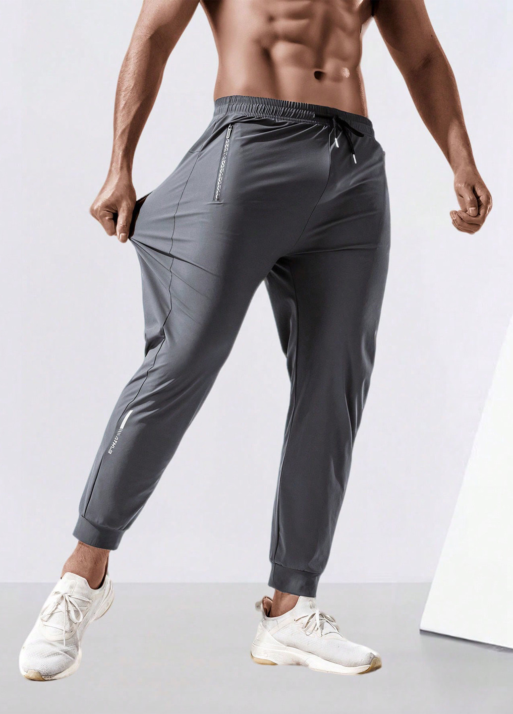 Серые спортивные летние джоггеры брюки SHEIN