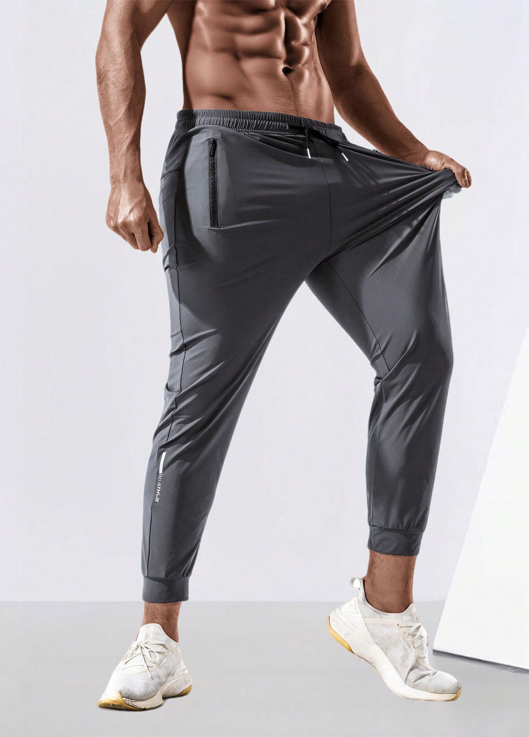 Серые спортивные летние джоггеры брюки SHEIN