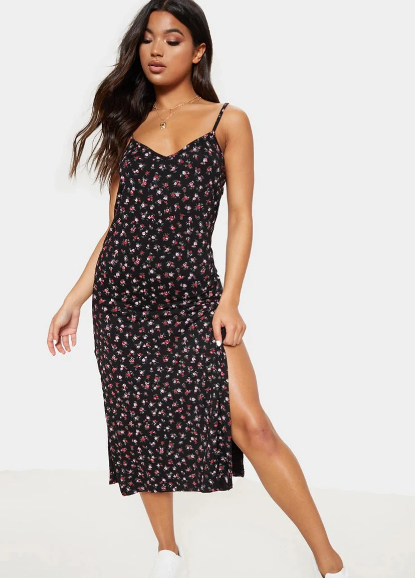 Черное повседневный сукня PrettyLittleThing однотонное