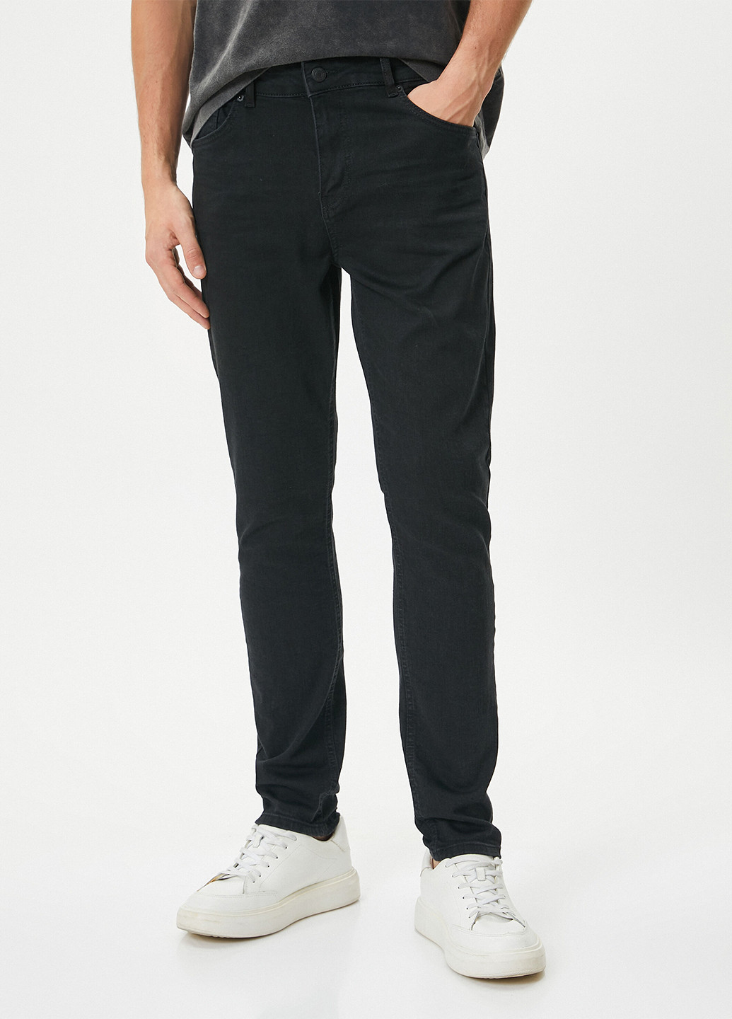 Черные демисезонные скинни джинсы KOTON
