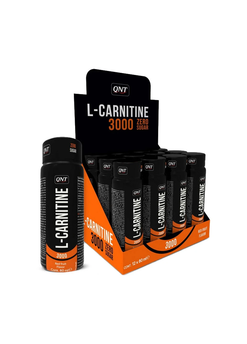 Рідкий Л-карнітин L-carnitine liquid 3000 (12x80 мл) red fruit QNT (255362254)