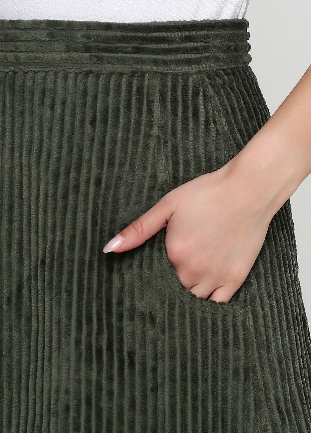 Зеленая кэжуал однотонная юбка Cacharel а-силуэта (трапеция)