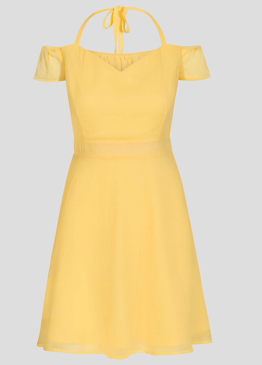 Желтое кэжуал платье с открытыми плечами Orsay однотонное