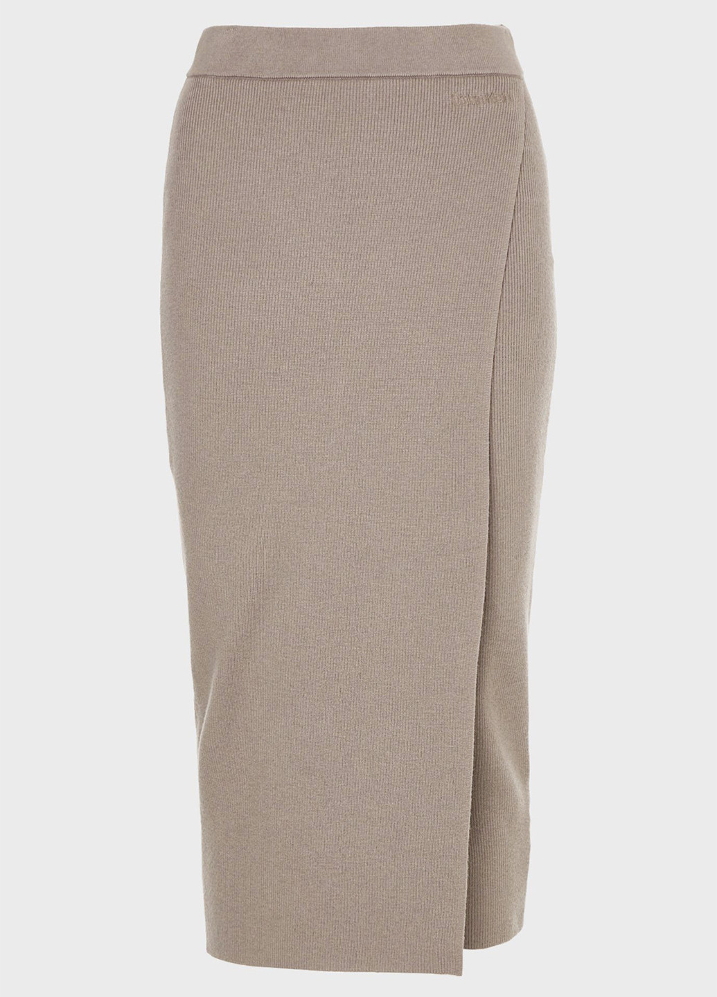 Светло-коричневая кэжуал однотонная юбка Calvin Klein на запах