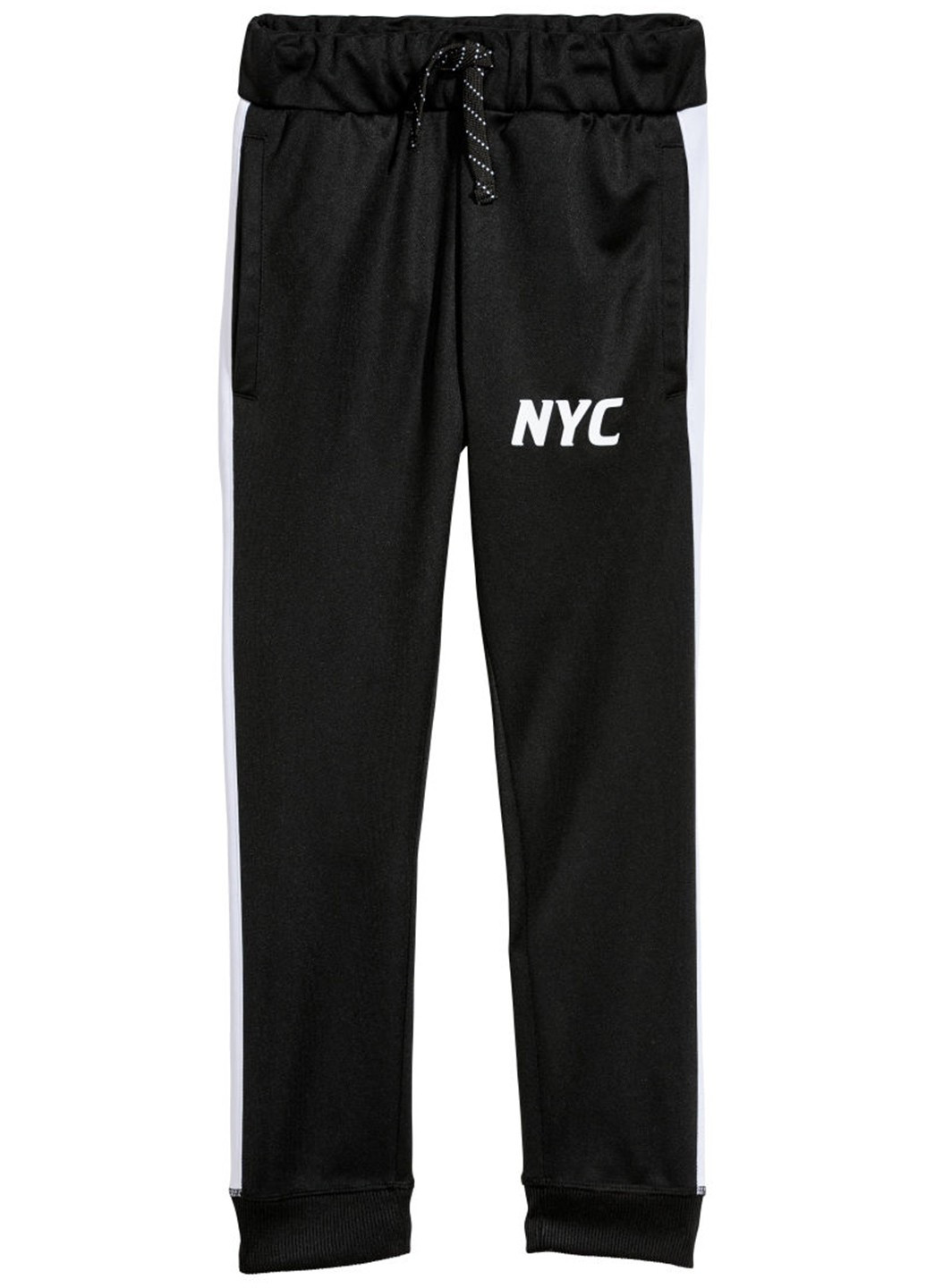 Черные спортивные демисезонные брюки прямые H&M